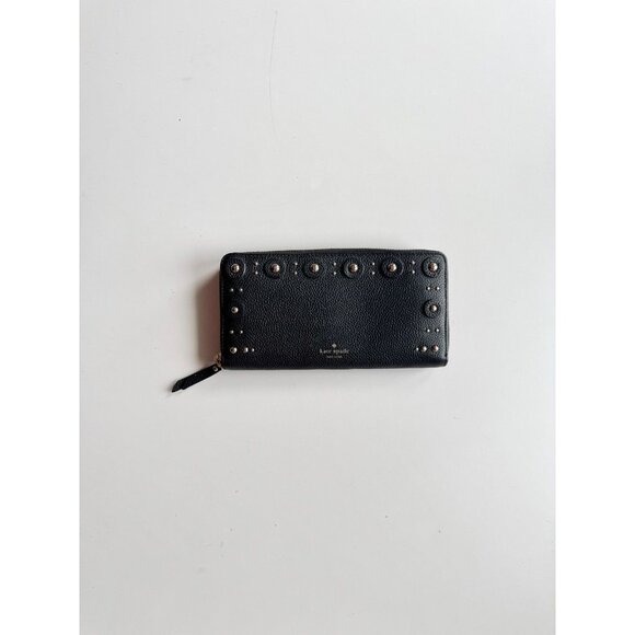 KATE SPADE Neda Black Leather Studded Continental Wallet - Picture 1 of 14